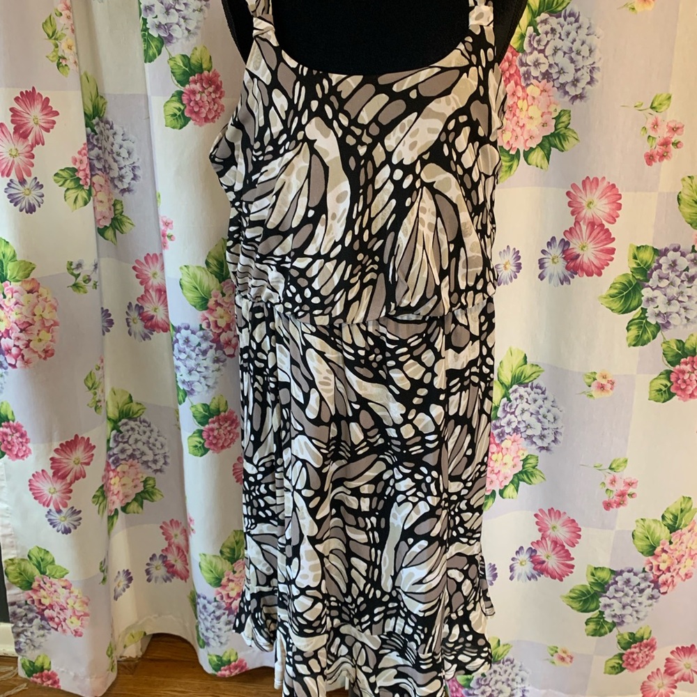 Style & Co. Black and White Asymmetrical Dress